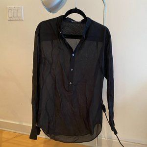 BLK DNM Oversized Sheer Tunic Shirt